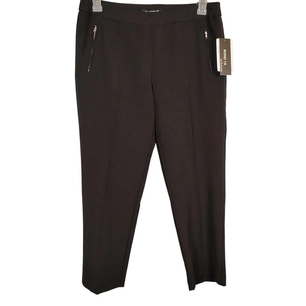 NWT Zac & Rachel Womens 10P Bond 18 Slim Ankle Pants Black Officecore Business